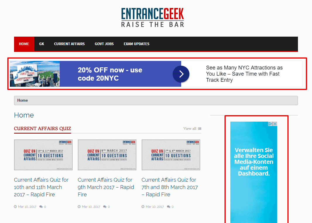 Entrance Geek Homepage