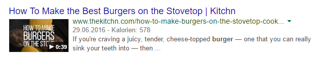 Google SERP for a Youtube Video