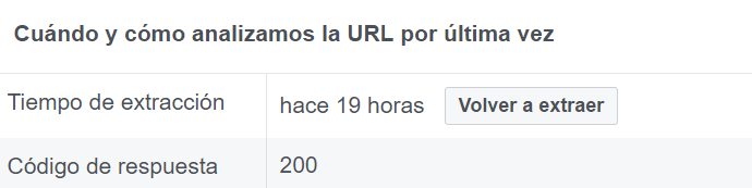 Facebook Debugger "Volver a extraer“