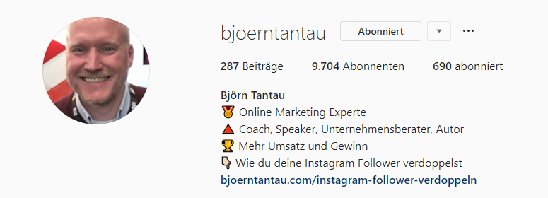 Tantau_Instagram-Marketing-Tantau-Bio